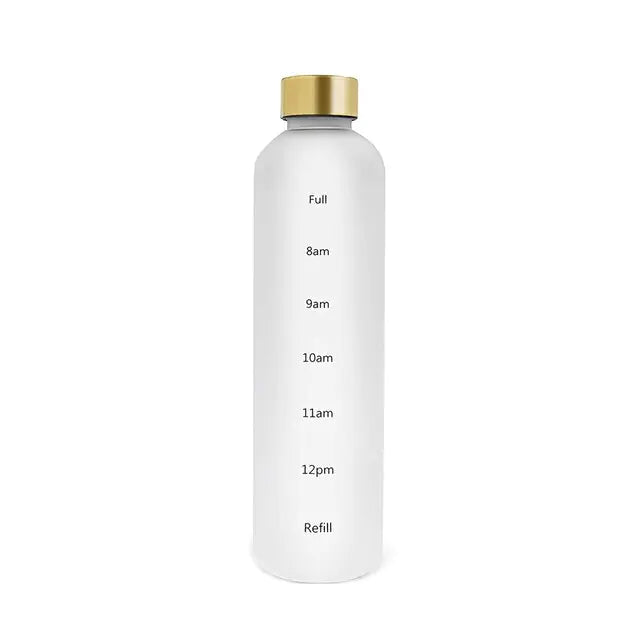 Dream House Vibez White-Gold / None Dream House Vibez Water Bottle With Time Marker