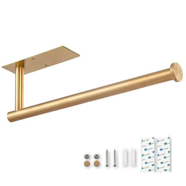 Dream House Vibez Brushed Gold Dream House Vibez Adhesive Stainless Steel Toilet Paper Holder