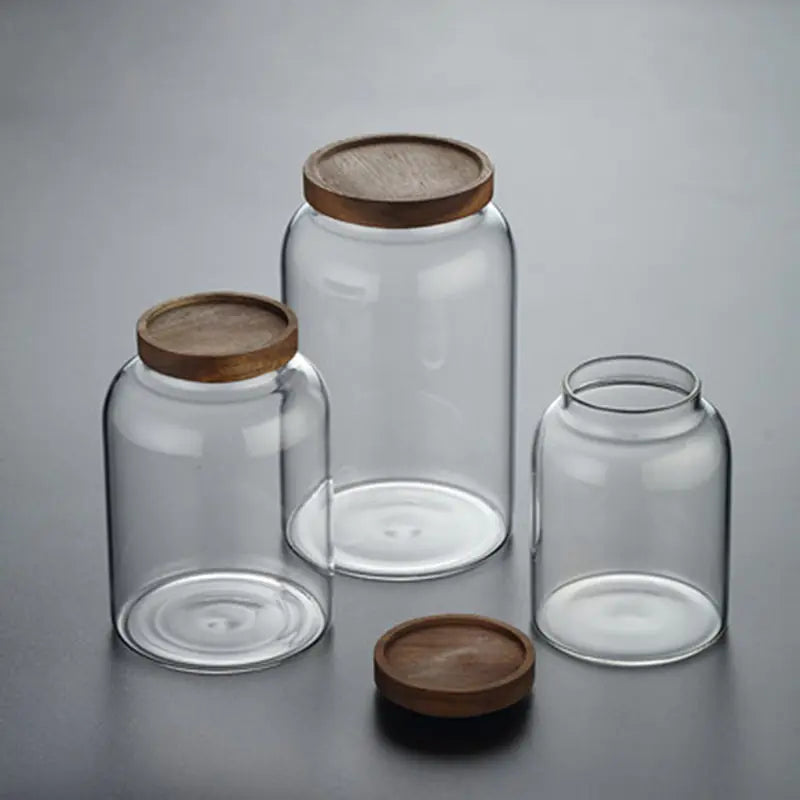Dream House Vibez Dream House Vibez Large-Capacity Glass Jar with Wooden Lid