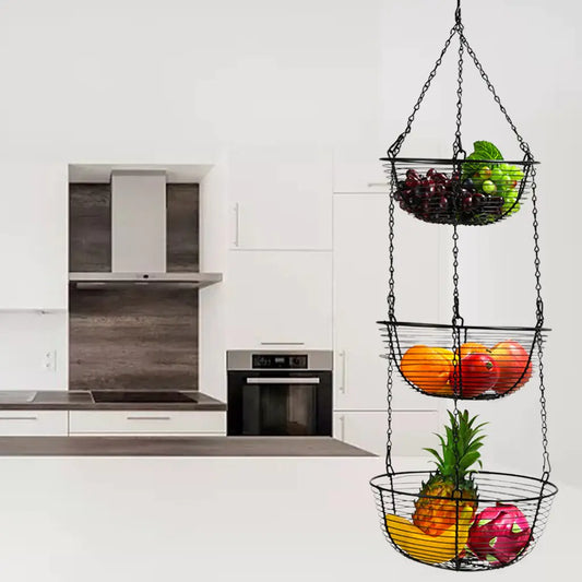 Dream House Vibez Dream House Vibez 3-Tiers Hanging Fruit Basket